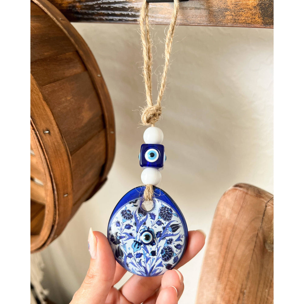 Umays Boho Glass Evil Eye Wall Decor, Evil Eye Wall Hanging