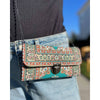 Umays Boho Green Crossbody Bag, Rug Design Shoulder Bag, Small Cute Bag