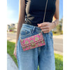 Umays Boho Pink Crossbody Bag, Boho Shoulder Bag for Women, Small Bag