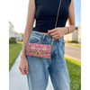 Umays Boho Pink Crossbody Bag, Boho Shoulder Bag for Women, Small Bag