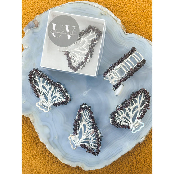 Unearthed Vibes Butterfly Crystal Hair claw clip