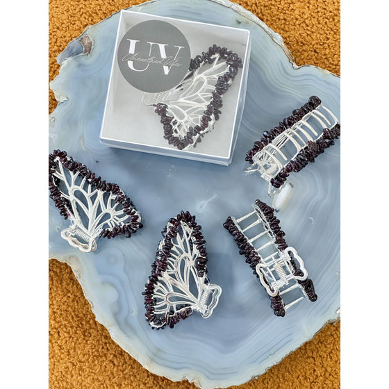 Unearthed Vibes Butterfly Crystal Hair claw clip