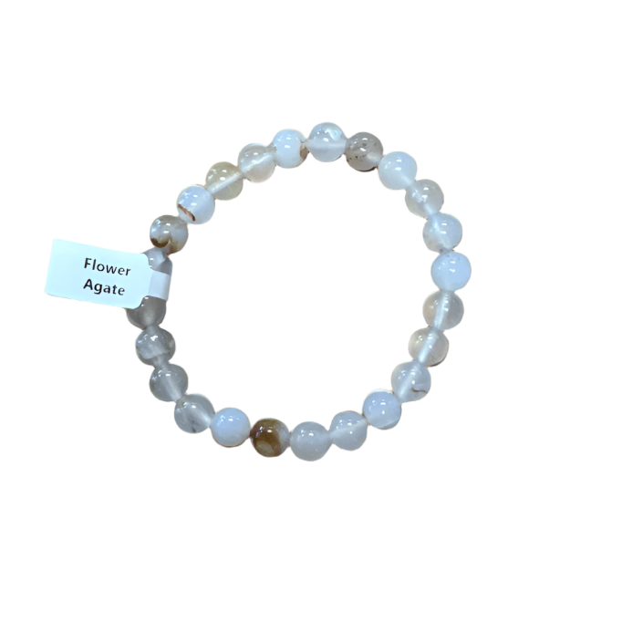 Unearthed Vibes Jewlery Buy Polished Peach Flower Agate Bracelet - Elegant Healing Stone | Perfect Gift for Love and Wellness