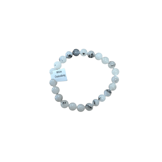 Unearthed Vibes Jewlery Buy Polished White Chalcedony Bracelet - Elegant Healing Stone | Perfect Gift for Love and Wellness