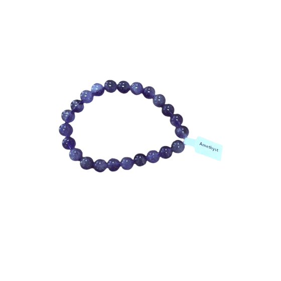 Unearthed Vibes Jewlery Polished Amethyst 8mm Bracelet - Elegant Healing Stone | Perfect Gift for Love and Wellness