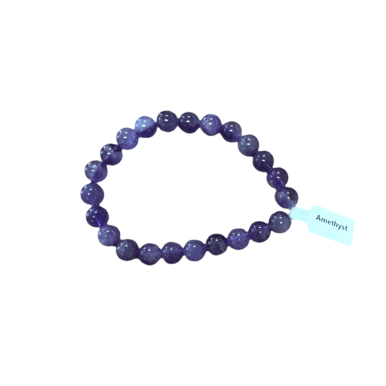 Unearthed Vibes Jewlery Polished Amethyst 8mm Bracelet - Elegant Healing Stone | Perfect Gift for Love and Wellness