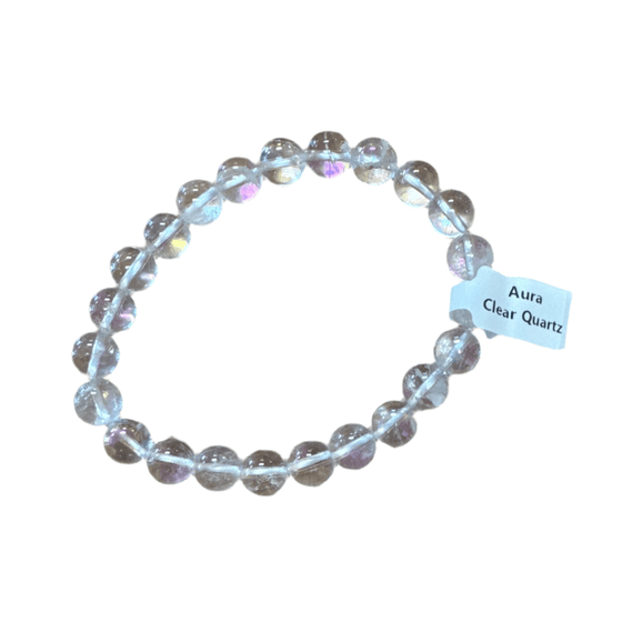 Unearthed Vibes Jewlery Polished Aura Clear Quartz Bracelet - Elegant Healing Stone | Perfect Gift for Love and Wellness