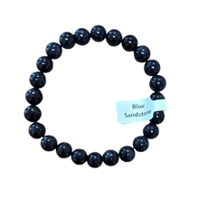  Unearthed Vibes Jewlery Polished Blue Sandstone Bracelet - Elegant Stone | Perfect Gift for Love and Wellness