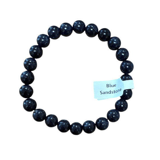 Unearthed Vibes Jewlery Polished Blue Sandstone Bracelet - Elegant Stone | Perfect Gift for Love and Wellness