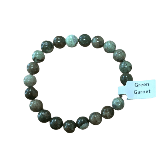 Unearthed Vibes Jewlery Polished Green Garnet Bracelet - Elegant Healing Stone | Perfect Gift for Love and Wellness