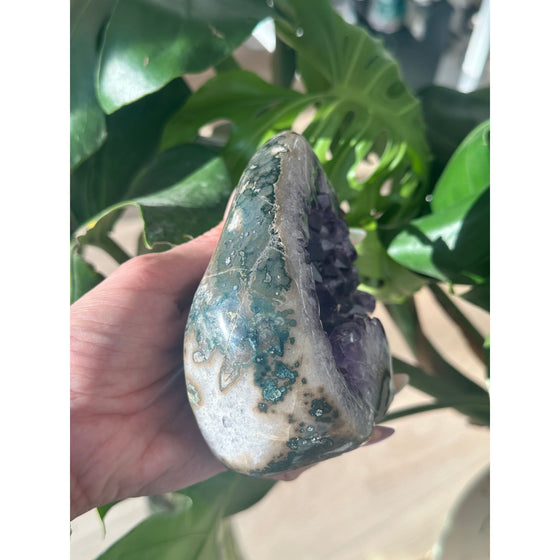 Unearthed Vibes Polished Amethyst Base - 2 lbs | Purple Amethyst Crystal | Healing Stone | Perfect Gift