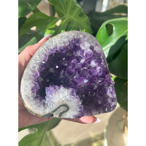 Unearthed Vibes Polished Amethyst Base - 2 lbs | Purple Amethyst Crystal | Healing Stone | Perfect Gift