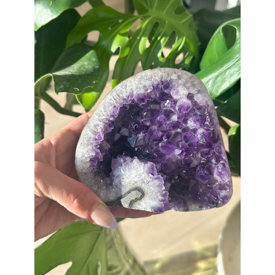 Unearthed Vibes Polished Amethyst Base - 2 lbs | Purple Amethyst Crystal | Healing Stone | Perfect Gift