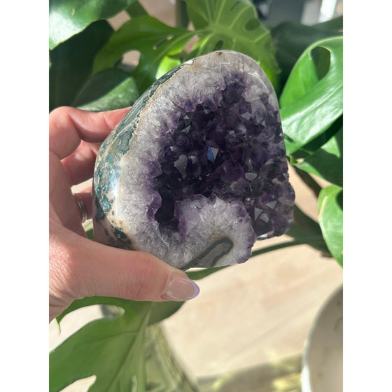 Unearthed Vibes Polished Amethyst Base - 2 lbs | Purple Amethyst Crystal | Healing Stone | Perfect Gift