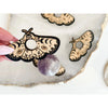 Unearthed Vibes Wood Sphere Stand – Moth Edition | Crystal Ball & Gemstone Display Holder