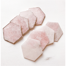  ETSY 8504 Coaster Hexagon Pink Rose Quartz Coaster