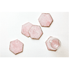 ETSY 8504 Coaster Hexagon Pink Rose Quartz Coaster