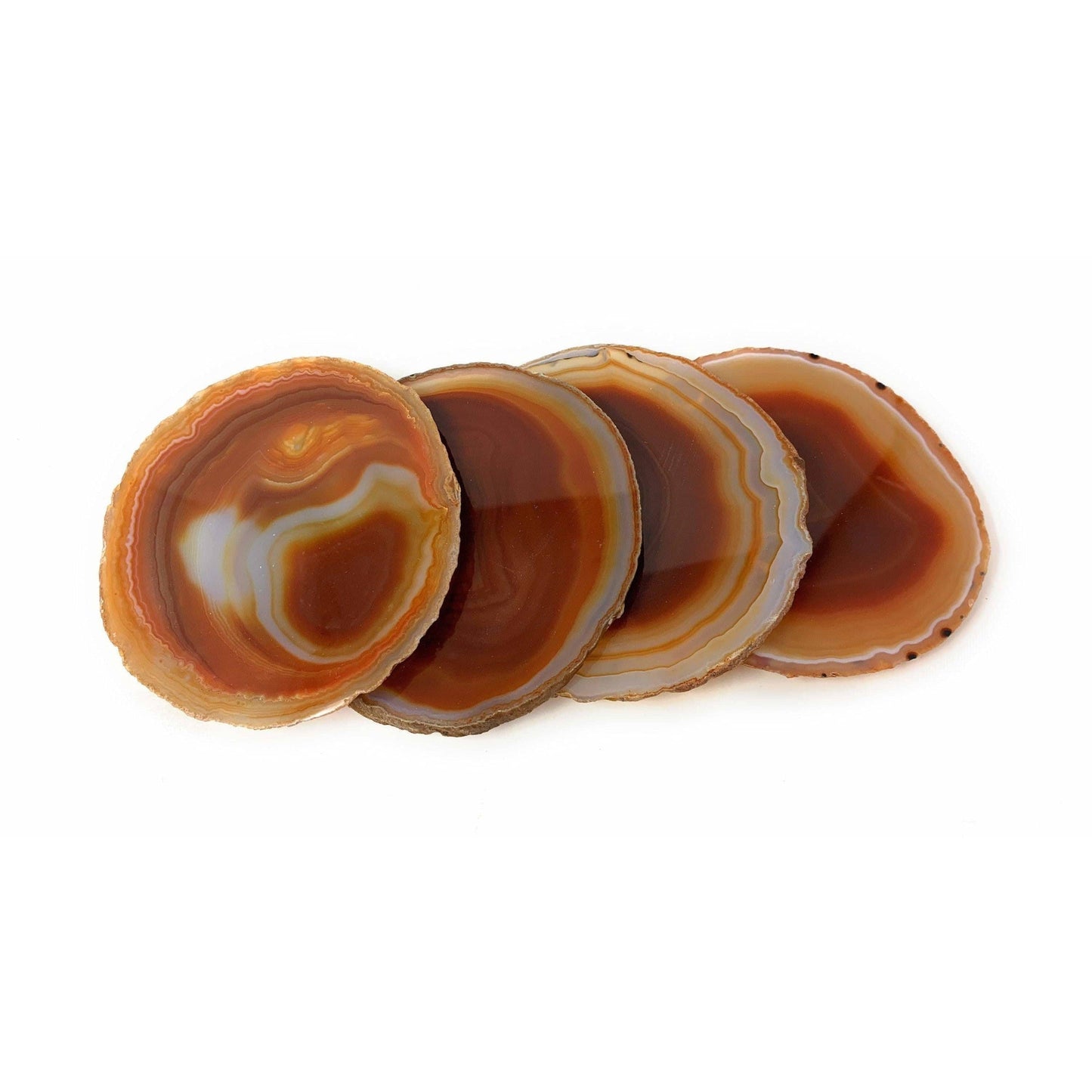 ETSY 8504 Coaster Light Orange Tone Agate Slice Coasters | Agate Drink & Barware | Home Decor