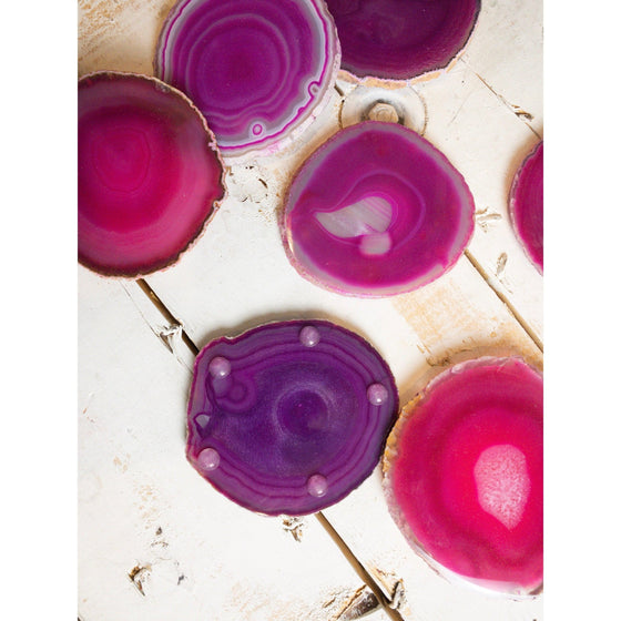 ETSY 8504 Coaster Pink Tone Agate Slice Coasters | Agate Drink & Barware | Home Decor