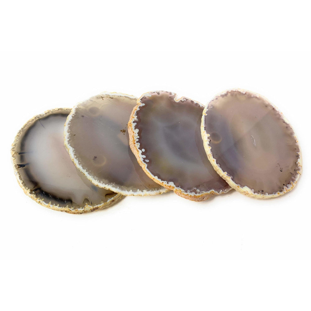 ETSY 8504 Coaster Tan/Beige/Gray Agate Slice Coasters | Neutral Colors | Agate Drink & Barware | Home Decor