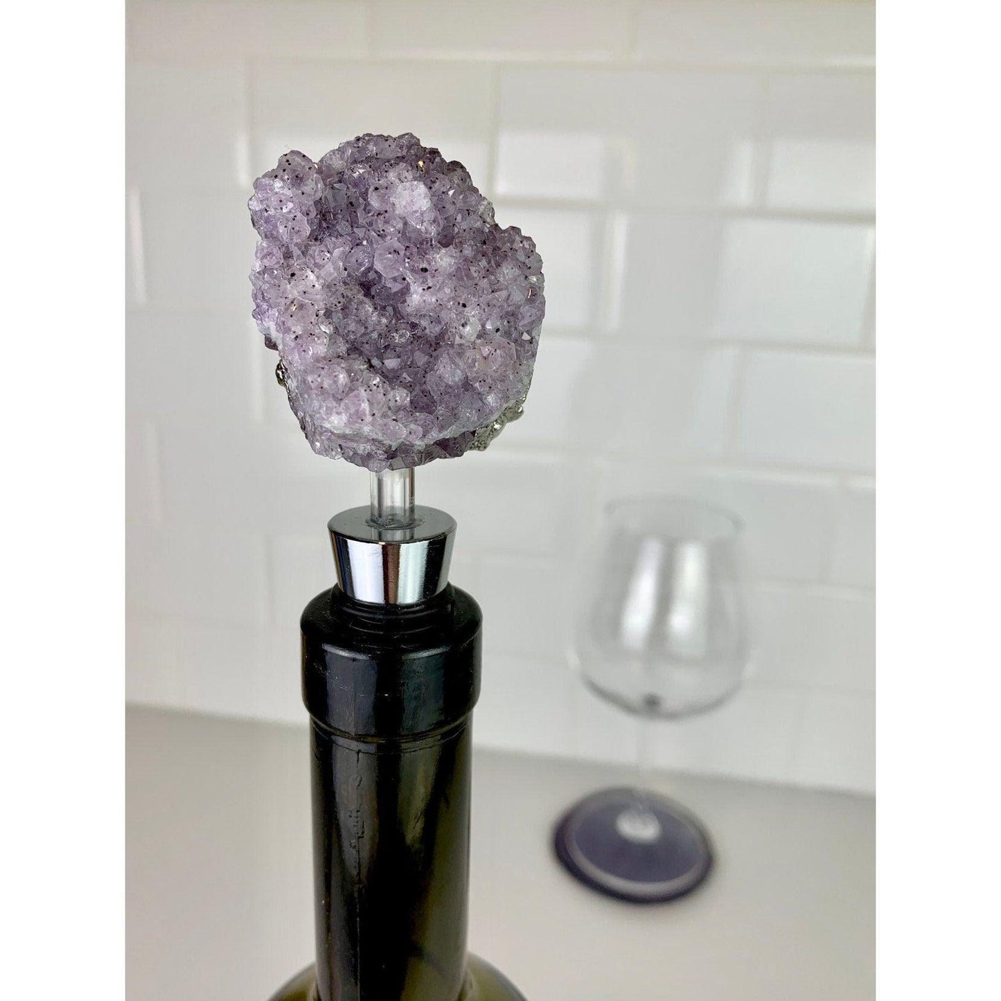ETSY 8504 Crystal Quartz Cluster Wine Cork/Stopper