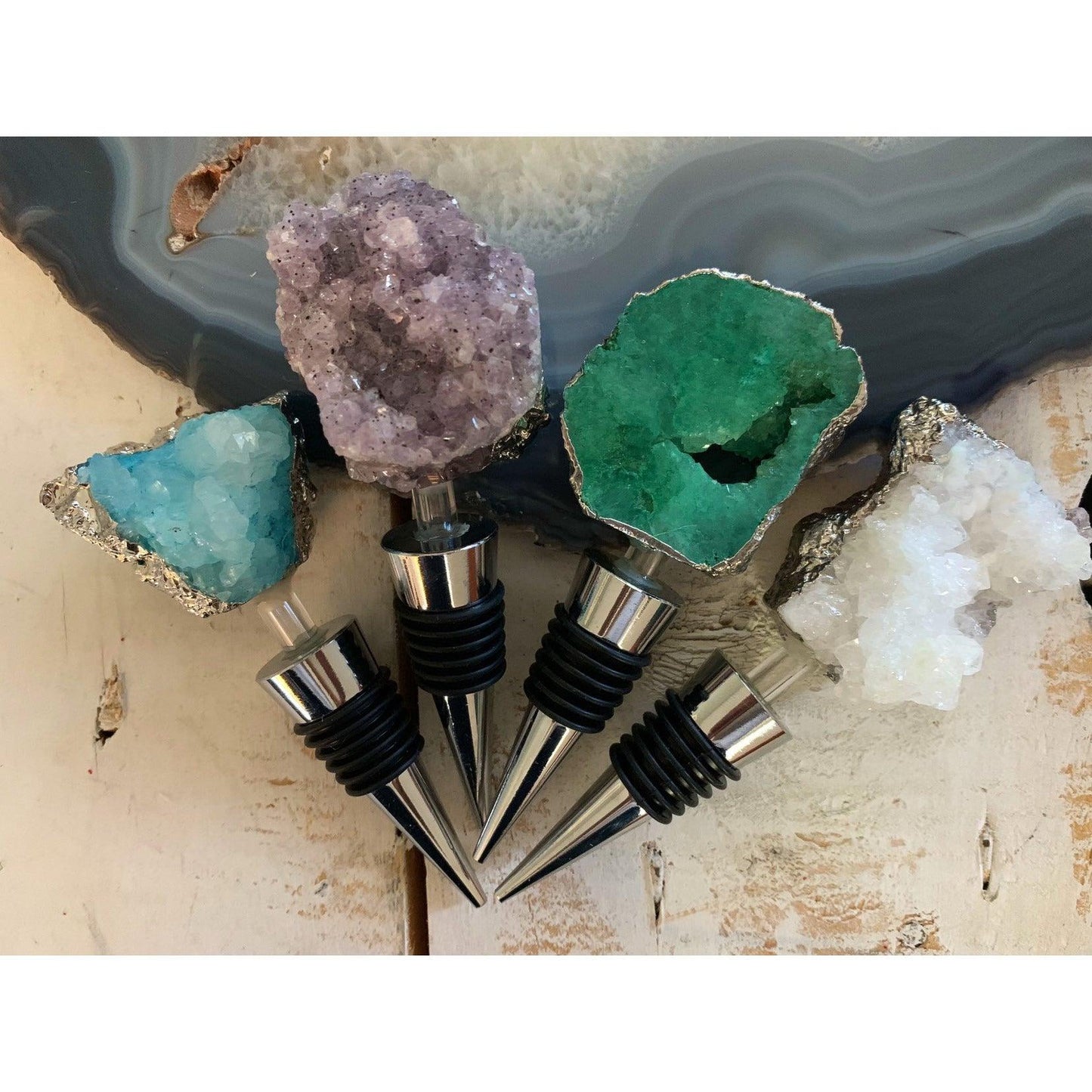 ETSY 8504 Crystal Quartz Cluster Wine Cork/Stopper