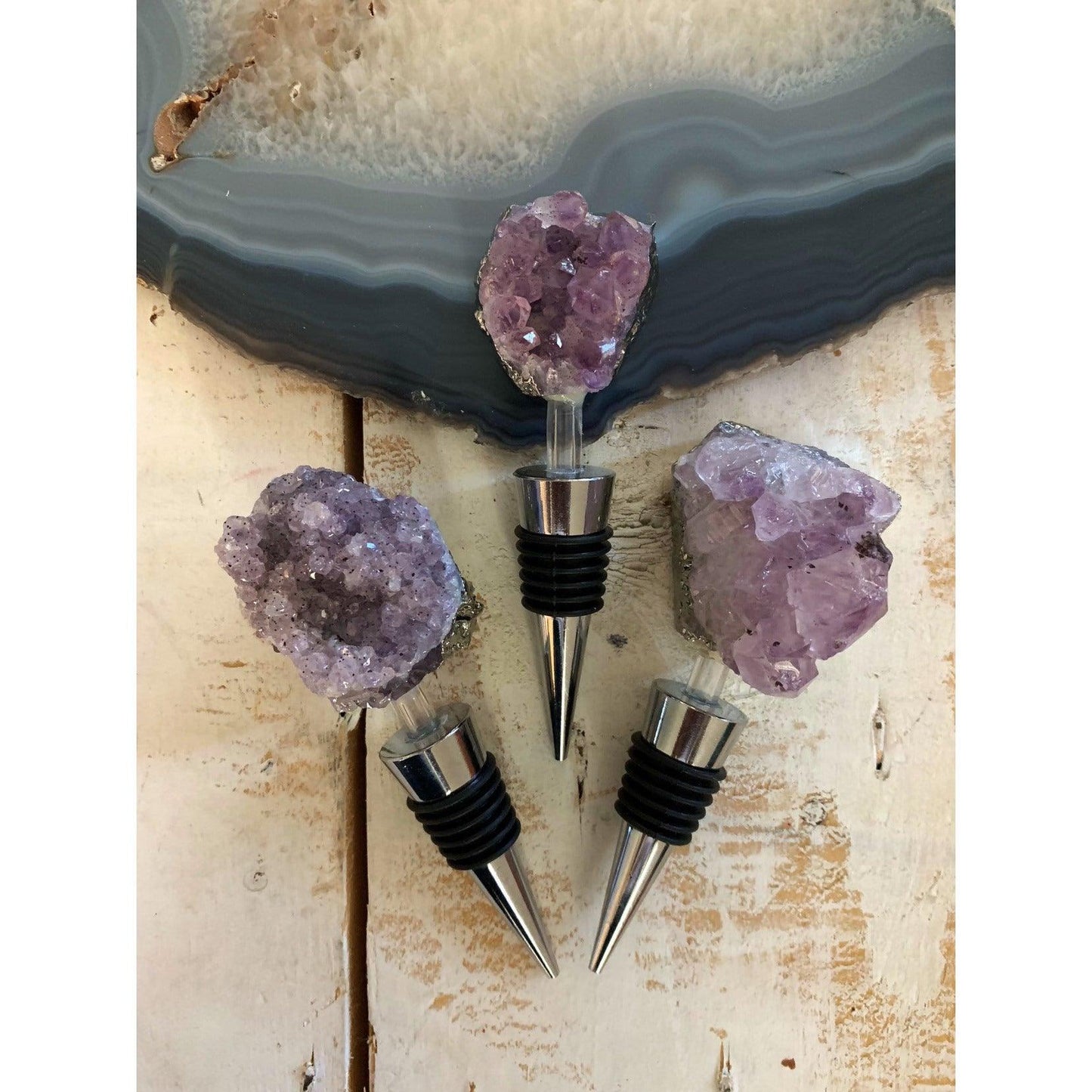ETSY 8504 Crystal Quartz Cluster Wine Cork/Stopper