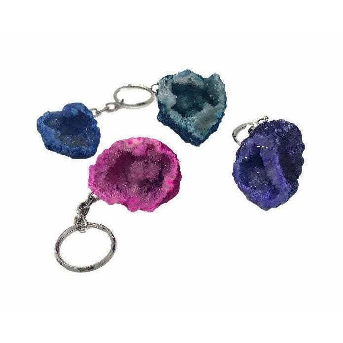 ETSY 8504 Geode Keychain | Pick a color | Blue Pink Purple Teal Clear