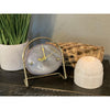 ETSY 8504 Gray Agate Clock with Gold Clock Hands Mounted on a Gold Stand | Agate Clock | Great Gift