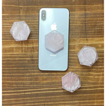  ETSY 8504 Light Pink Rose Quartz Hexagon Crystal Phone Stand