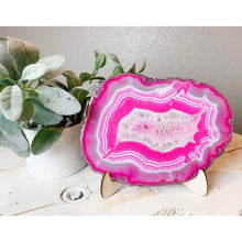  ETSY 8504 Pink/White Agate Platter Decor and Cheese Platter