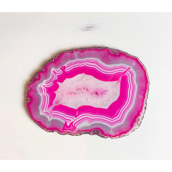 ETSY 8504 Pink/White Agate Platter Decor and Cheese Platter