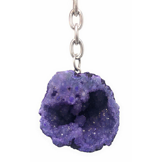 ETSY 8504 Purple Geode Keychain | Pick a color | Blue Pink Purple Teal Clear