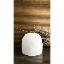  ETSY 8504 Rounded White Selenite Crystal Tower Candle Holder