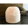 ETSY 8504 Rounded White Selenite Crystal Tower Candle Holder