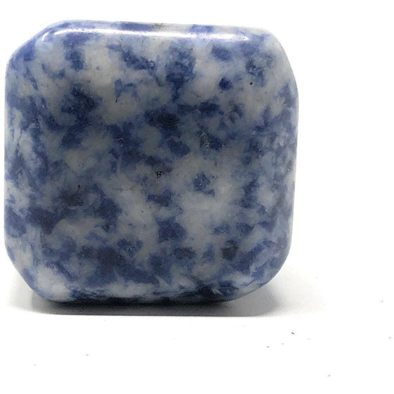 ETSY 8504 Sodalite Blue and White Spot Natural Stone Square Knob