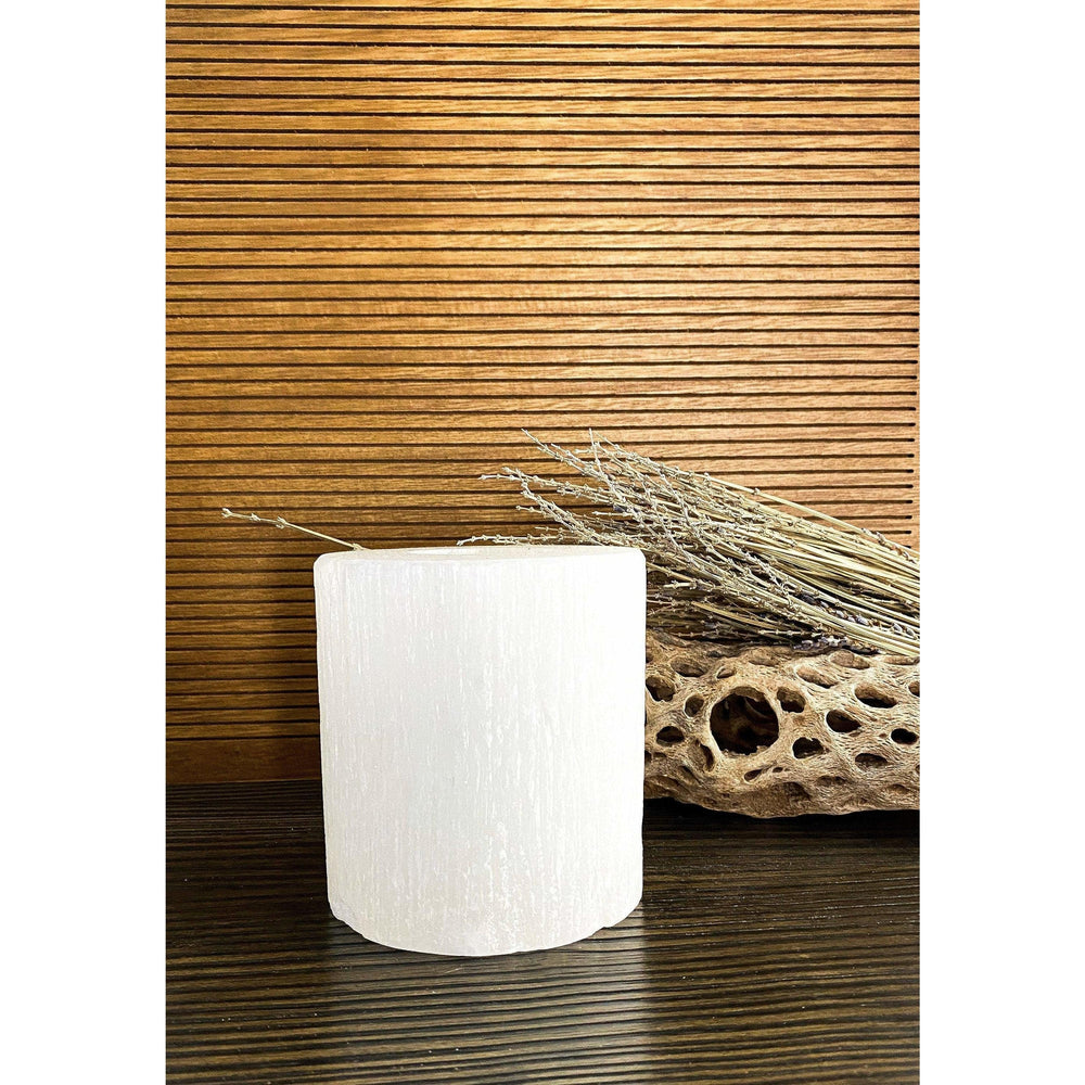 ETSY 8504 White Selenite Crystal Flat Candle Holder | Home Decor | Great Gift