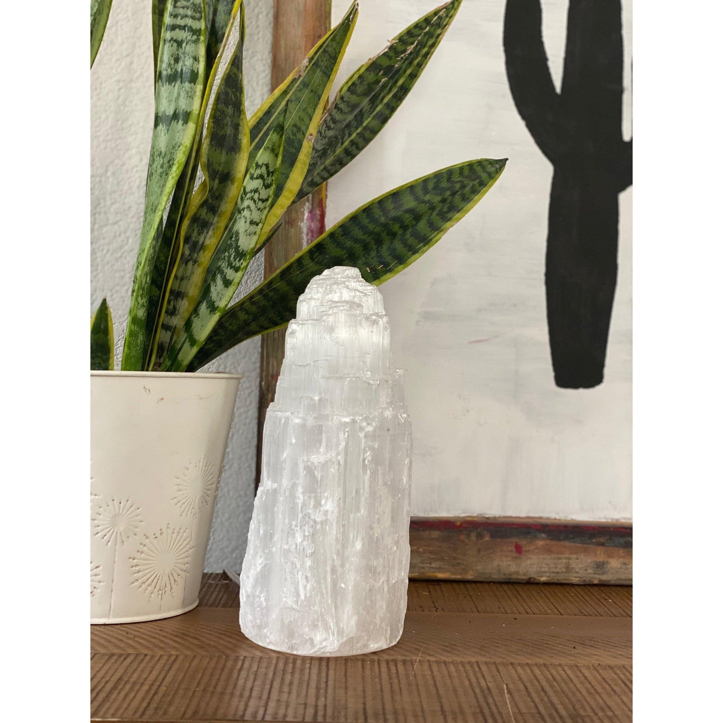 ETSY 8504 White Selenite Crystal Layered Lamp Decor | Home Decor | Great Gift