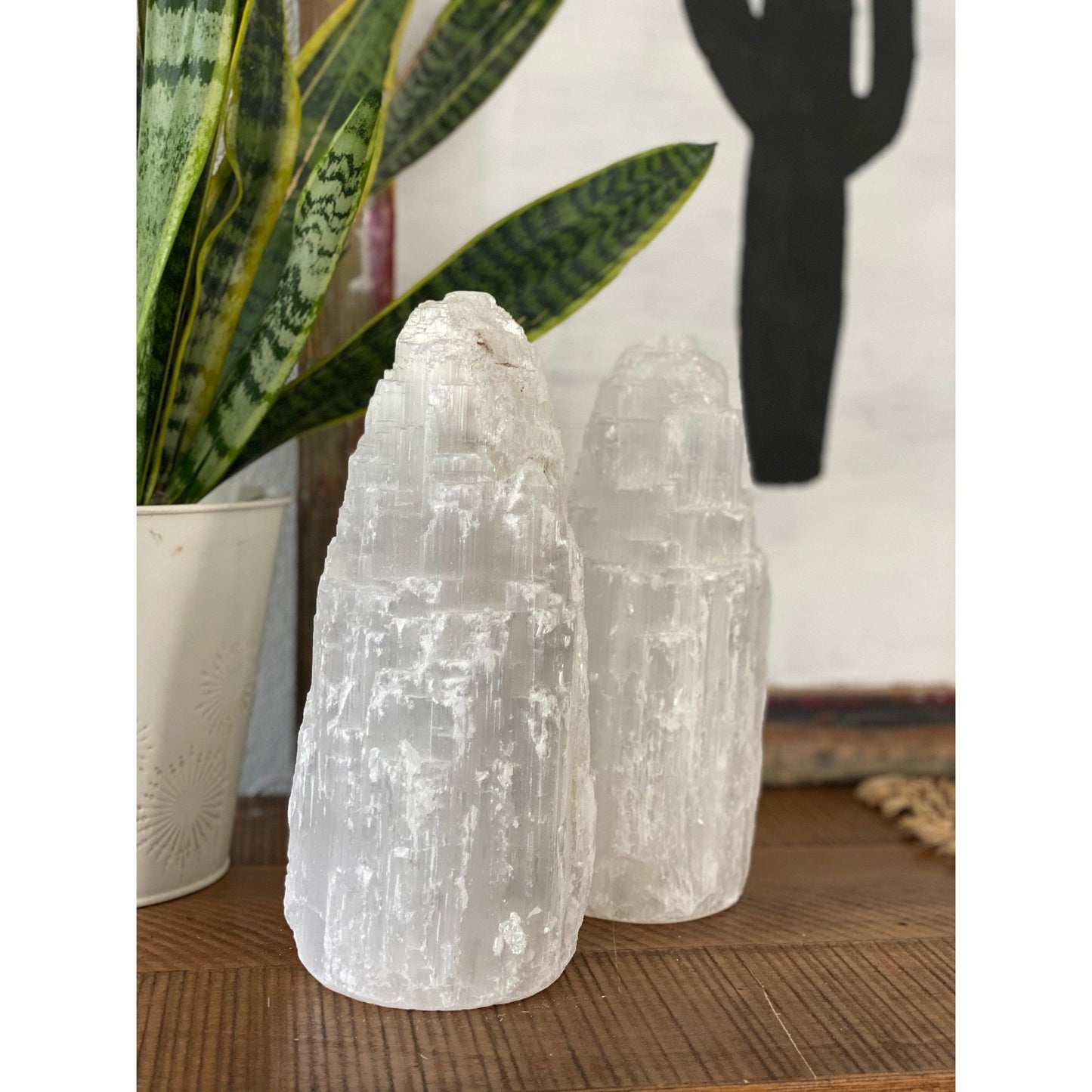 ETSY 8504 White Selenite Crystal Layered Lamp Decor | Home Decor | Great Gift
