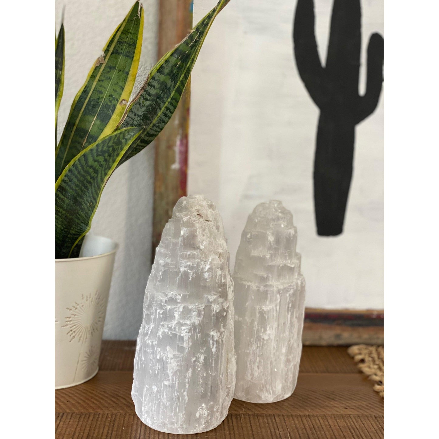 ETSY 8504 White Selenite Crystal Layered Lamp Decor | Home Decor | Great Gift