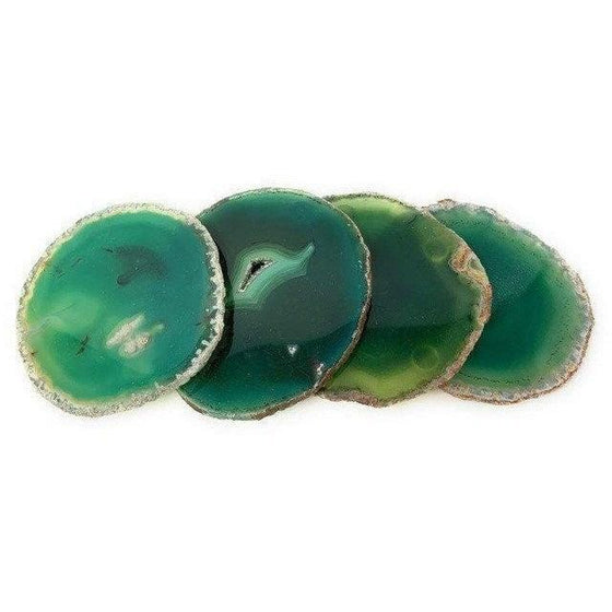 i_did Coaster Green Tone Agate Slice Coasters | Agate Drink & Barware | Home Decor