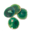 i_did Coaster Set of 4 Coasters Green Tone Agate Slice Coasters | Agate Drink & Barware | Home Decor