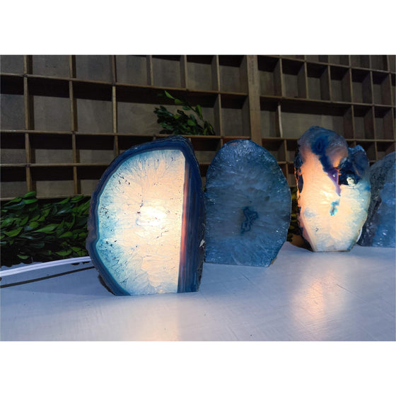 i_did Lamp Teal Agate Crystal Lamp Decor | Geode Agate Lamp | Geode Lamp | Great Gift