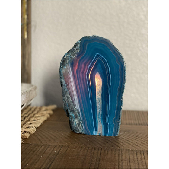 i_did Lamp Teal Agate Crystal Lamp Decor | Geode Agate Lamp | Geode Lamp | Great Gift