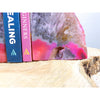 i_did PINK Agate Geode 4 lbs 3 oz Bookend | Pink Geode Bookend | Crystal Bookend | Great Gift