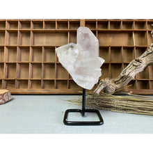  i_did Raw (Cluster) Clear Quartz on a metal stand 1 lb 11 oz | Quartz Cluster in a stand | Clear Quartz | Great gift