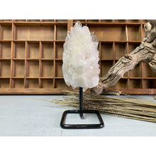  i_did Raw (Cluster) Clear Quartz on a metal stand 1 lb 11 oz | Quartz Cluster in a stand | Clear Quartz | Great gift