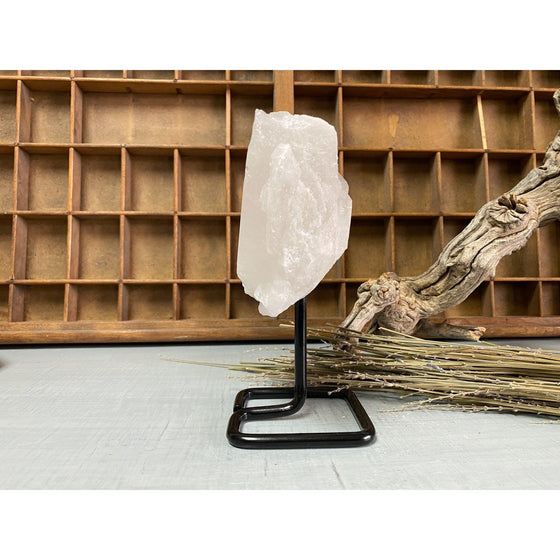 i_did Raw (Cluster) Clear Quartz on a metal stand 1 lb 12 oz | Quartz Cluster in a stand | Clear Quartz | Great gift