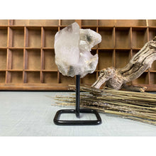  i_did Raw (Cluster) Clear Quartz on a metal stand 11 oz | Quartz Cluster in a stand | Clear Quartz | Great gift