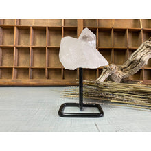  i_did Raw (Cluster) Clear Quartz on a metal stand 11 oz | Quartz Cluster in a stand | Clear Quartz | Great gift